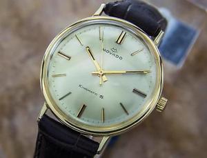 Movado 14K Solid Gold King Matic Swiss Men's Automatic Dress Watch c1960 GP9