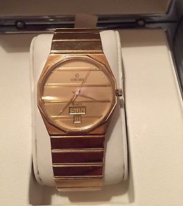Men's Concord Mariner 14K Yellow Gold Day Date Quartz Watch
