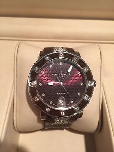 Authentic Ulysse Nardin Lady Marine Diver Diamond Rare Brown