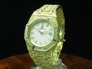 AUDEMARS PIGUET ROYAL OAK 18kt 750 GOLD DAMENUHR MIT BRILLANT BESATZ / REF 67800