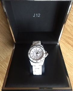 Chanel J12 White Ceramic 38mm Automatic White Diamond Dot Dial With Box & Papers