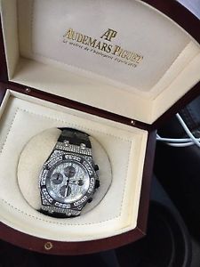 Audemars Piguet Royal Oak Offshore Chronograph 6.5 Ctw Diamond Crocodile Leather