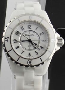 ORIGINAL CHANEL LADIES J12 H0968 WHITE CERAMIC 33M QUARTZ WATCH BOX PAPERS SET