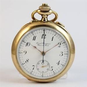 1905's GIRARD PERREGAUX CHRONOGRAPH SPLIT SEC RATTRAPANTE 18K GOLD POCKET WATCH