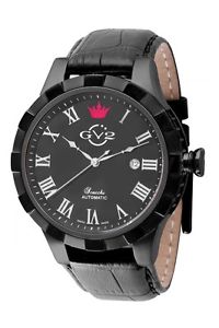 GV2 by Gevril Men's 9504 Scacchi Automatic Limited Edition Black Leather Watch