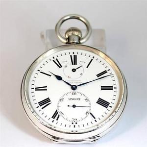 1920's EXTRA SIZE 64mm ULYSSE NARDIN POWER RESERVE 0.925 SILVER POCKET WATCH