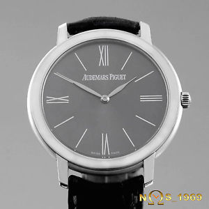 AUDEMARS PIGUET JULES AUDEMARS 18K WHITE GOLD REF 15093 BC ULTRA-THIN 38MM B&Pap