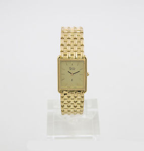 QUARTZ DE LUXE SWISS MADE GOLDBAND-UHR MIT QUARZWERK GEHÄUSE & BAND 585/000 GOLD