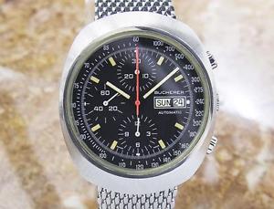 Vintage Swiss Bucherer Incablock Very Rare S.S AUTOMATIC watch 70's SCX137