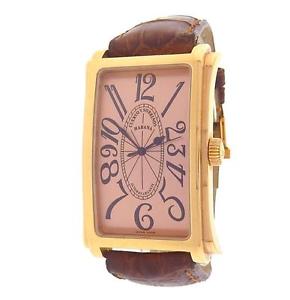 Cuervo Y Sobrinos Prominente 01011 18K Rose Gold Brown Leather Rose Men's Watch