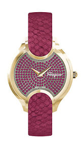 Ferragamo Women's FIZ140015 Signature Rose-Gold IP Rubies Red Leather Watch