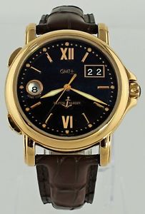 MINT ULYSSE NARDIN GMT BIG DATE 18K ROSE GOLD LEATHER WATCH 226-87-362 PAPERS