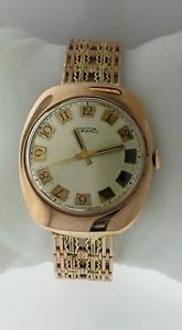vintage Russian watch cccp Raketa 14k rose gold two tone weave soviet bracelet