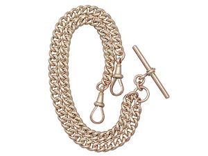 Antique 9 ct Rose Gold Double Albert Watch Chain 1920