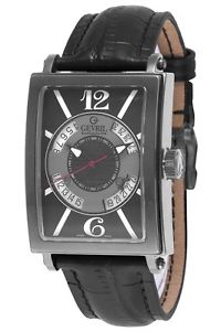 Gevril Men's 5051 Avenue Of Americas Sport Automatic Black Date Rectangle Watch