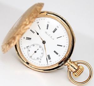 Rare Vintage Charles E. Jacot 18K Yellow Gold Circa 1871 41mm Pocket Watch