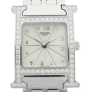 Pre-Owned HERMES H Quartz SS Diamond Bezel Women's Wristwatch HH1.230, ML