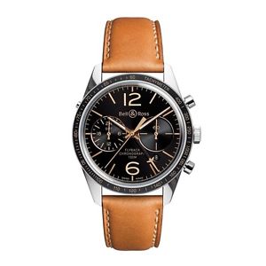 Bell and Ross Sport Heritage Flyback Tan Leather Mens Watch BRV126-FLYBACK