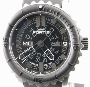 New Fortis B-47 Black Monster 675.10.81K SS Automatic Day Date 200M Watch,AS