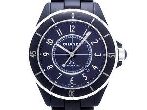 Pre-Owned CHANEL J12 Automatic Ceramic/SS Black Dial Men's Wristwatch H3131, ML