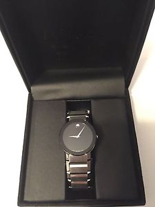 Movado Men's Swiss Sapphire Stainless Steel Bracelet Watch 38mm NIB RECEIPT
