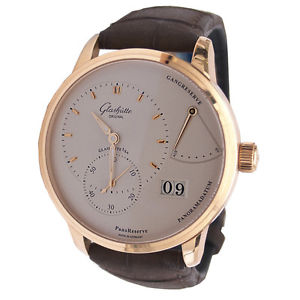 GLASHUTTE PANORESERVE 65-01-25-15-05 GENTS BROWN LEATHER 40MM DATE WATCH