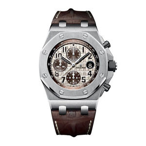 Audemars Piguet Royal Oak Brown Alligator Leather Mens Watch 26470STOOA801CR01