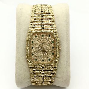 Authentic AUDEMARS PIGUET Unisex 18K Solid Yellow Gold Watch DIAMONDS & EMERALDS