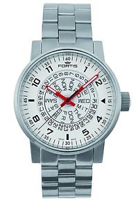 Fortis Men's Watch Spacematic Classic Automatic White-Red Steel Date 623.10.52 M