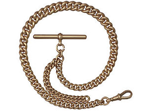 Antique 9ct Yellow Gold Albert Watch Chain, 1907