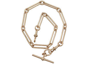 Antique 15 ct Rose Gold Albert Watch Chain 1901