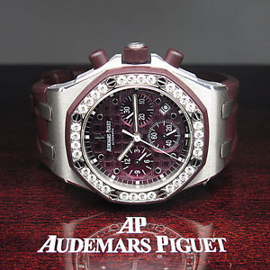 AUDEMARS PIGUET ROYAL OAK OFFSHORE PLUM CHRONOGRAPH mit 1,32ct BRILLANT TW-IF
