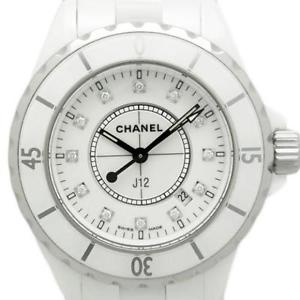 Pre-Owned CHANEL J12 Quartz SS/Ceramic White 12P Diamond Women's Watch H1628, ML