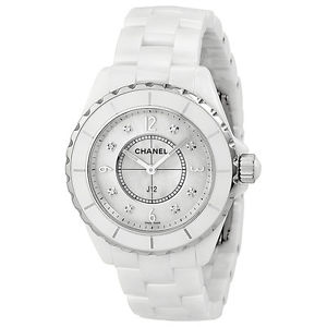Chanel J12 Mother of Pearl Diamond Dial White Ceramic Unisex Watch H3214