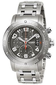 New HERMES Clipper Diver Chrono SS/Titanium Men's Auto Watch CP2.941.230.4963,MR