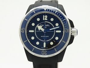 Pre-Owned CHANEL J12 Marine Ceramic/Rubber Men's Automatic Wristwatch H2561, MR