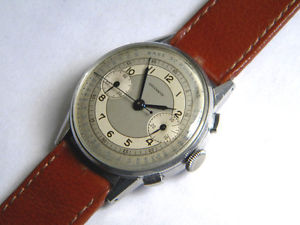 VINTAGE GREENWICH CHRONOGRAPH PULSOMETER SCALE VALJOUX 22 S.STEEL CA1940
