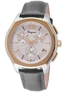 Salvatore Ferragamo Men's FLF940015 Lungarno Chrono Gold IP Leather Date Watch