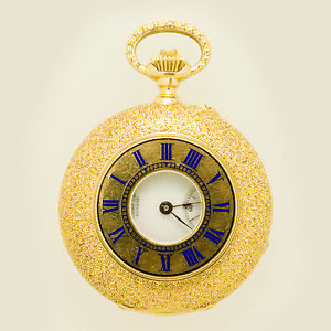 GORGEOUS RARE HENRY CAPT 18K YELLOW GOLD ENAMEL FINE  POCKET WATCH GENEVA