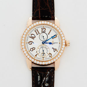 18K ROSE GOLD ULYSSE NARDIN MARINE 1 W/ FACTORY 3CT DIAMOND BEZEL 40MM