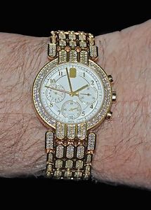 18k YELLOW GOLD MENS WATCH WITH 866 ROUNDS LIGHT DIAMONDS BY FREDERIC PIQUET