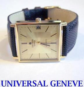 NOS 18K Gold UNIVERSAL GENEVE Mens 25J AUTOMATIC Watch 2061* TESTED