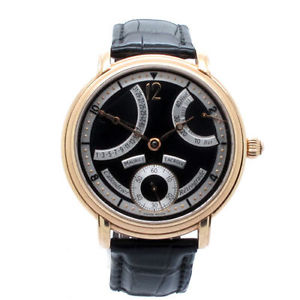 Maurice Lacroix Rose Gold 18K Retrograde Calendrier Watch MP6368 Black Dial