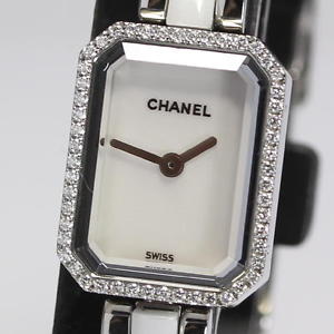 Pre-Owned CHANEL Premiere Quartz Diamond Bezel White Dial Women Watch H2132, ML