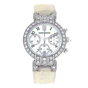 Harry Winston Premier Excenter PREQCH32WW041 18K White Gold Diamonds MOP Watch