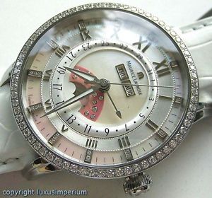 Dau Maurice Lacroix Masterpiece phase de lune mit 74 Diamanten edelstahl *neu*