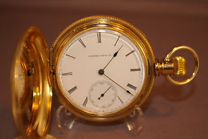 1869 – N. Y. Springfield-E.W. Bond, 18-20 Size, 18 Jewels, 18 Kt. Gold Case,