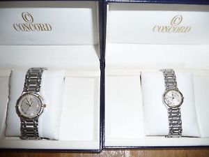 CONCORD Saratoga Watches -18k Gold & Stainless Steel, His & Hers set