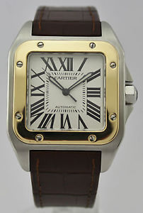 CARTIER SANTOS GOLD AND STEEL 100 XL