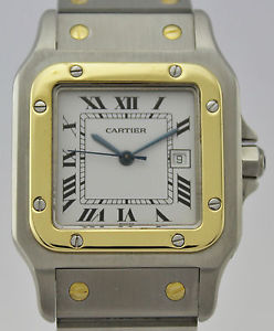CARTIER SANTOS 18K GOLD ANDS STEEL